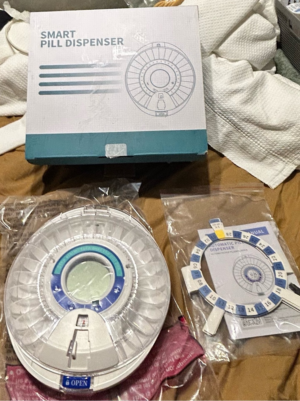 Smart Pill Dispenser with Teal Accent
